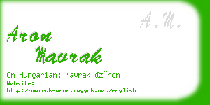 aron mavrak business card